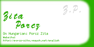 zita porcz business card